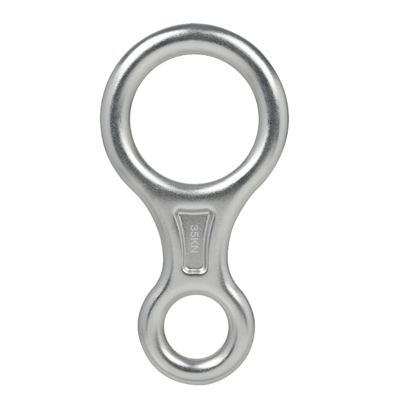 

Aluminum Alloy 35KN Rock Climbing Descender Horns 8 Words Ring Downhill Protection Equipment Escaping Caving Engineering