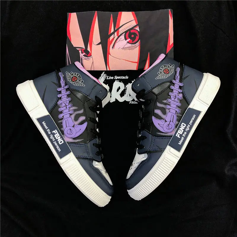 Кеды Naruto Sasuke Minato Вулканизированная подошва высокие кроссовки повседневная