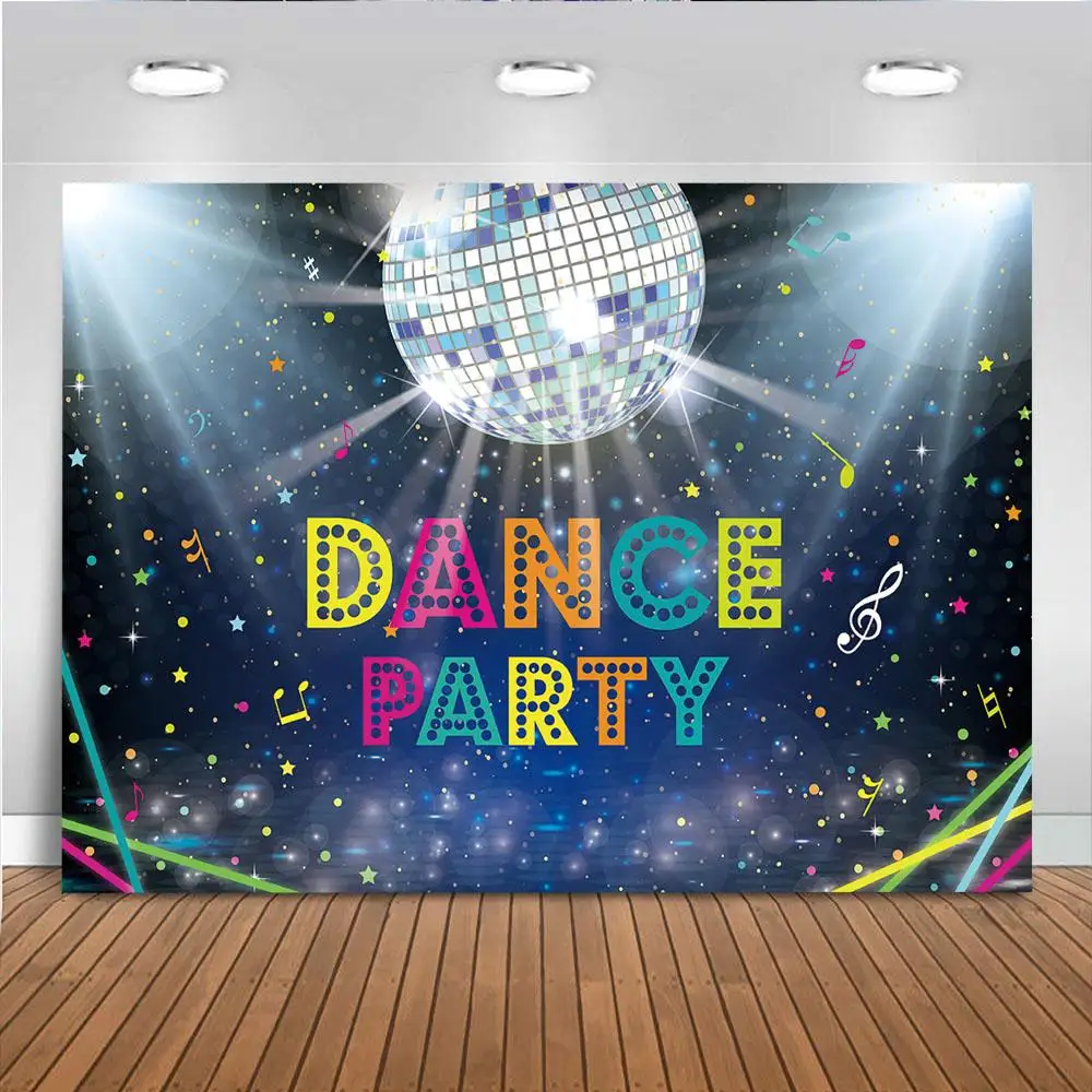 

Dance Party Backdrop For Photography Disco Hip Hop 90s Birthday Party Photobooth Neon Music Shiny Stars Concert Photo Studio
