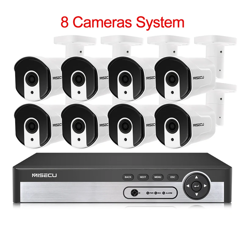 MISECU 8CH 1080P POE Система видеонаблюдения IP камера 2,8 мм-12 мм моторизованный Автоматический зум объектив P2P ONVIF Комплект ночного видения наблюдения - Цвет: Auto len 8camera kit