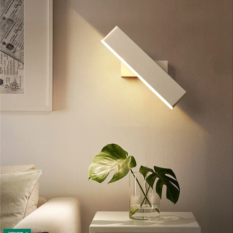 

Led Creative bedside lamp interior wall light bedroom Simple Modern Living Room Bedside Reading Personality Rectangle Rotatable