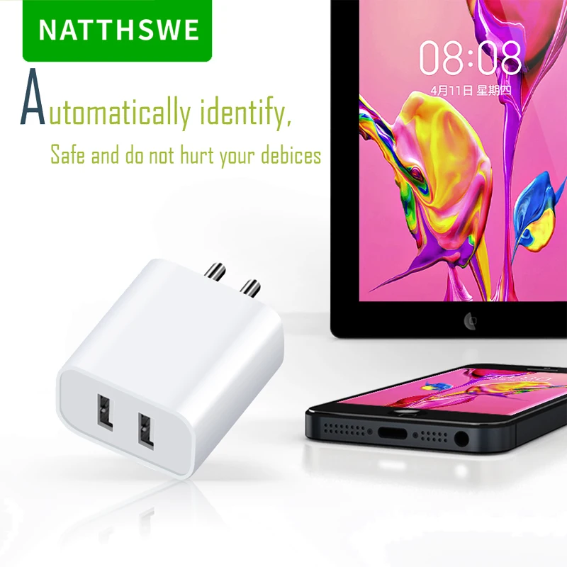 NATTHSWE 5V 2.1A двойное USB зарядное устройство для iPhone 6/6s/7/7 s/7 Plus 8/8 Plus/X Apple-специфическая