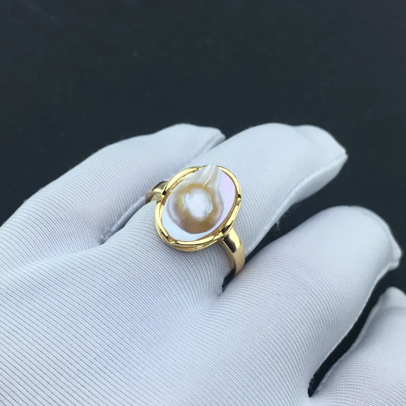 Женские перламутровые Кольца FFGems вечерние ювелирные изделия из желтого золота с
