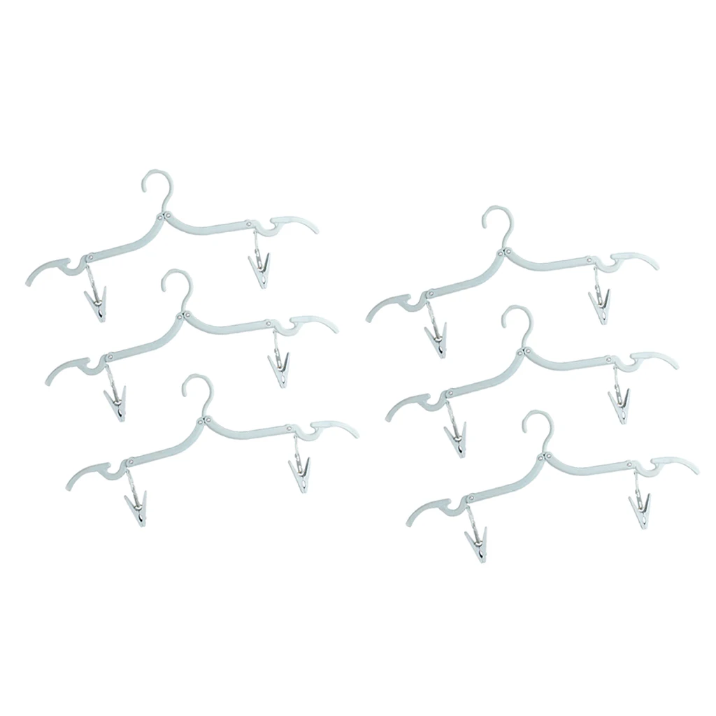 6Pcs Outdoor Camping Folding Plastic Clothes Hook Travelling Hanger Racks | Спорт и развлечения