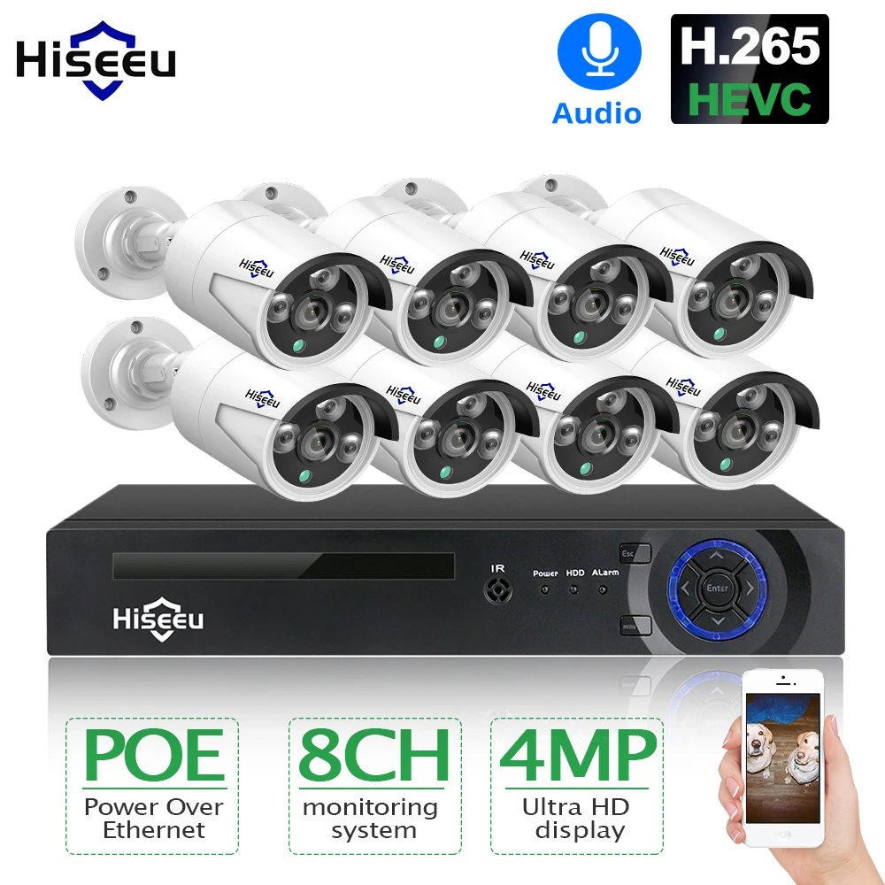 Reolink NVR 8ch для Reolink 4MP/5MP/4K ip камера P2P 24/7 Запись H.264 видео рекордер 2 ТБ HDD RLN8-410