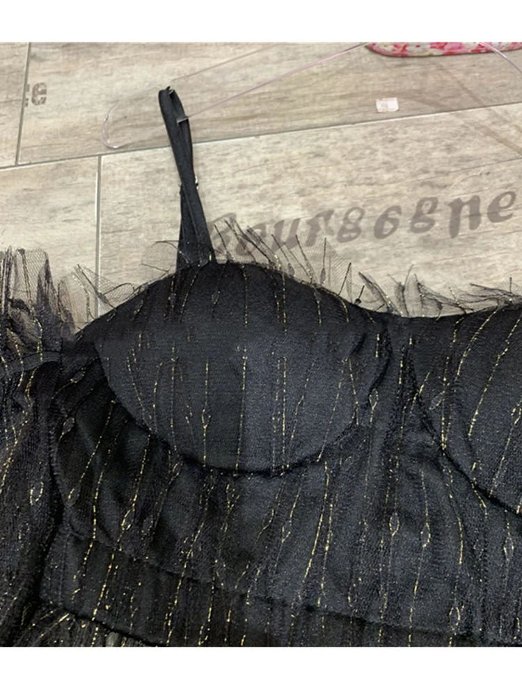 Женская ажурная блузка на бретельках летняя сетчатая с асимметричной вышивкой и