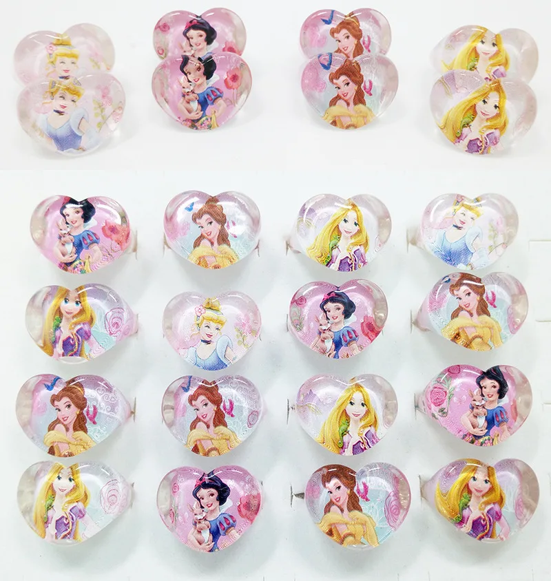 Кольцо детское акриловое с кристаллами 12 шт./партия