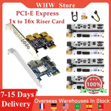 1-4pcs  PCI-E Express 1x to 16x Riser 009S/VER010  Card Adapter PCIE 1 to 4 Slot PCIe Port Multiplier Card for BTC Bitcoin Miner