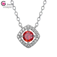 women necklace classic hyacinth pendant 925 silver square crystal necklaces jewelry cz real dazzling for women romantic