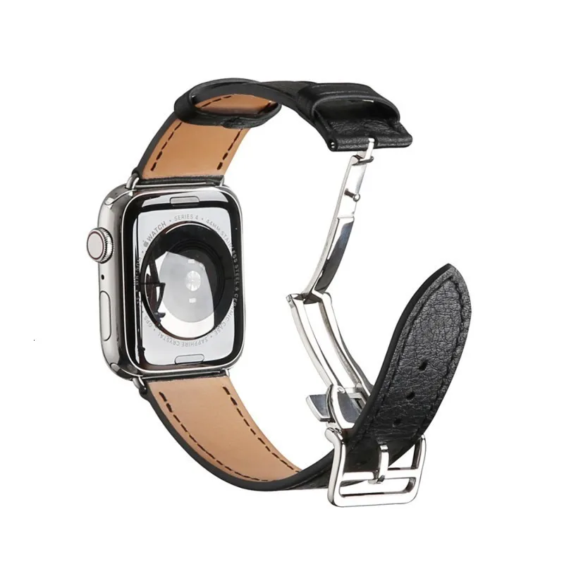 Кожаный ремешок для Apple Watch 4, 3, 2, 1, застежка-Пряжка, браслет для Iwatch 40 мм, 42 мм, 38 мм, 44 мм, ремень для одного тура