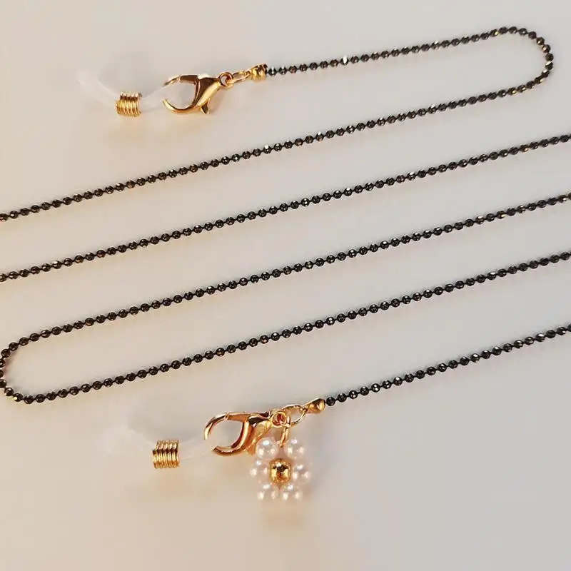 Цепочка для маски многогранная цветная цепочка из бисера Жемчуг Маргаритка