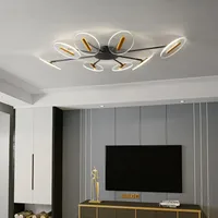 Black Modern LED Chandelier For Living Room Bedroom Chandeliers Acrylic shade loft restaurant lighting fixtures hanging lamp