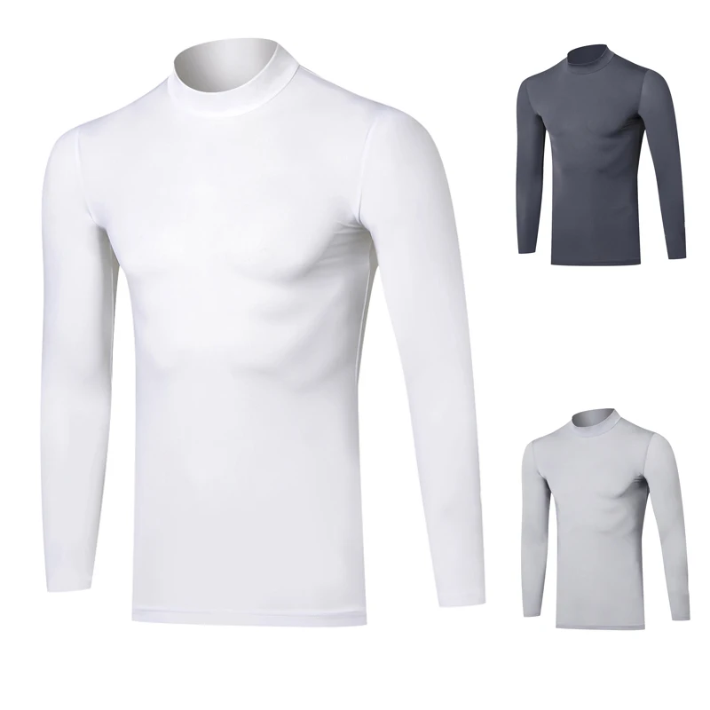 

Мужской Топ из спандекса, с длинным рукавом и защитой от пота