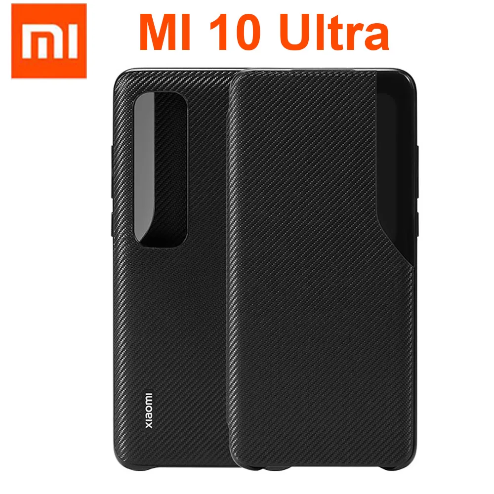 

NEW Original Xiaomi Mi 10 Ultra Flip Case Smart Cover PU Leather Luxury Black