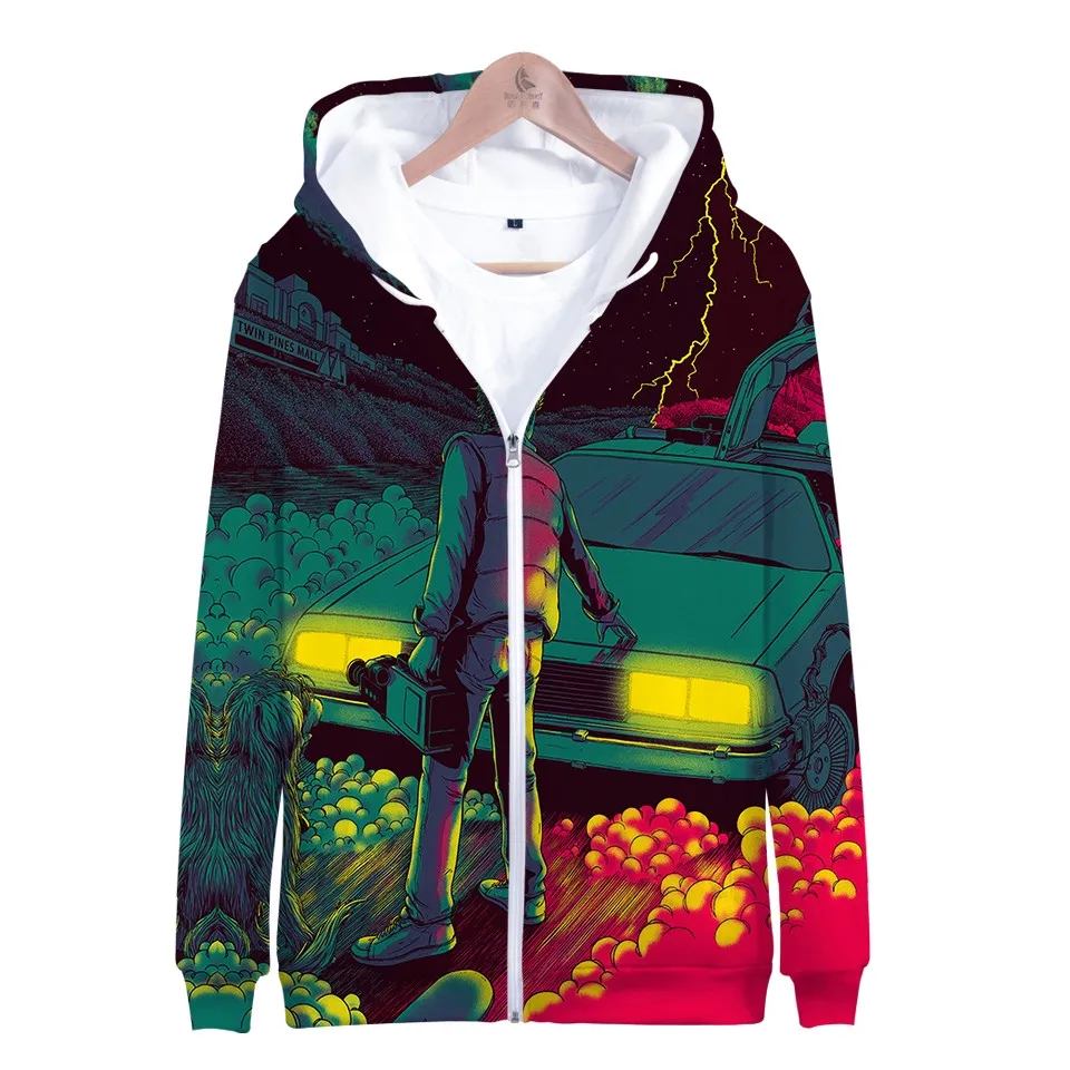 

3 To 14 Years Kids Hoodie Back To The Future 3D Sweatshirt Marty and His Fusion Powered Future Car Print Jacket Children Clothes