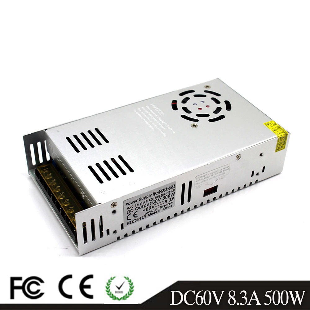 Блок питания 500 А 220 Вт в перем. Тока на 60 пост. Тока|transformer 500w|switch powerswitching power supply |