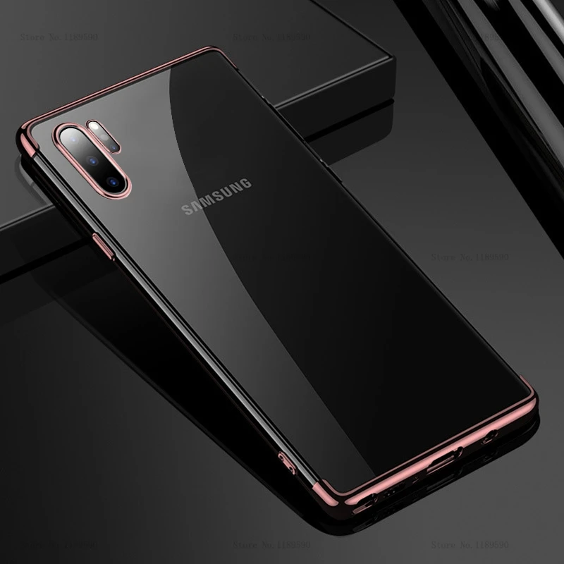 Силиконовый чехол для samsung Note 10 Plus чехол бампер прозрачный чехол с покрытием на для samsung Galaxy S10 Plus S8 S9 Note 10 Pro 8 9 - Цвет: Rose
