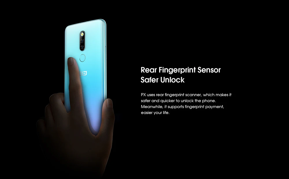 Elephone PX 4G смартфон 6,5 дюймов FHD полноэкранный Восьмиядерный 4 Гб ОЗУ 64 Гб ПЗУ 16 МП всплывающая камера Android 9,0 type C мобильный телефон