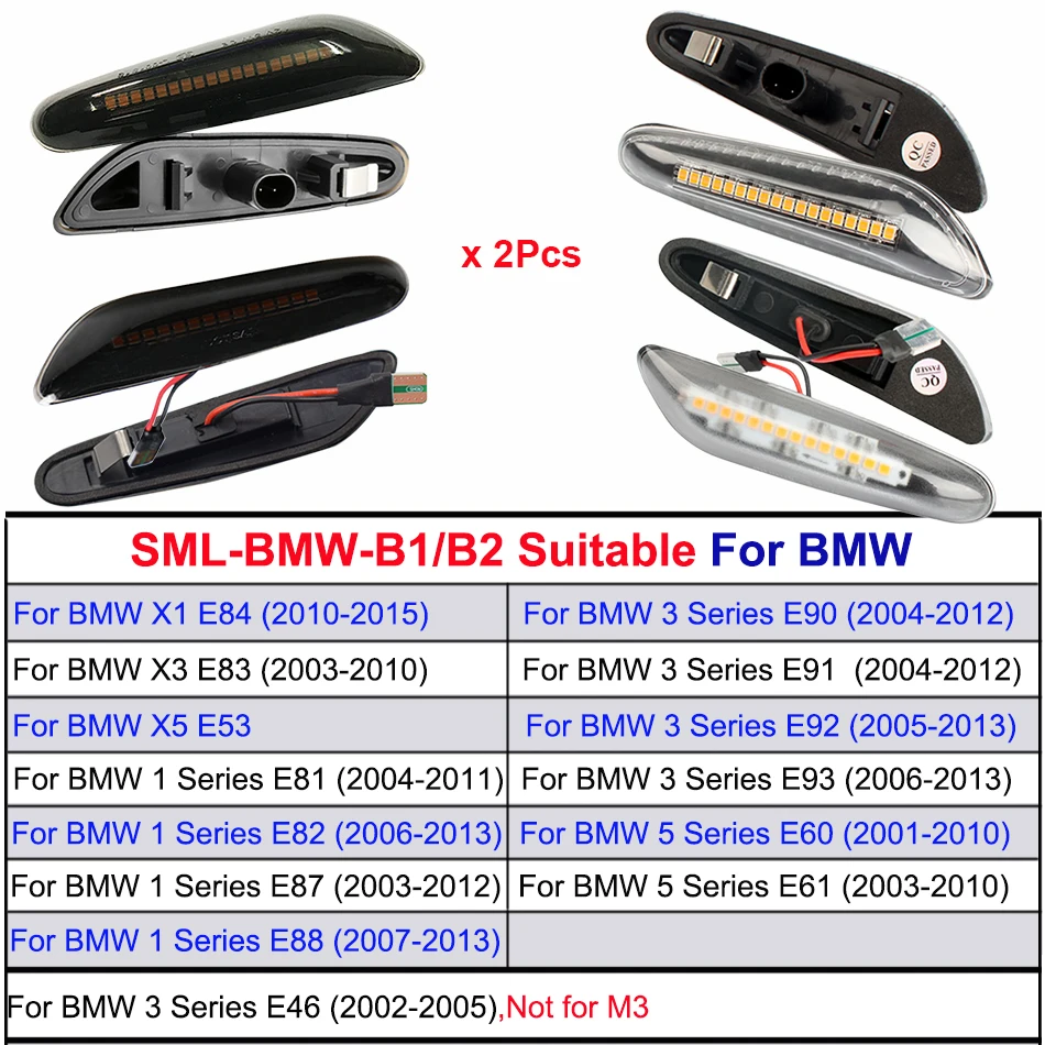 

For BMW 1 3 5 Serie LED Car Side Marker Light E46 E90 E87 E82 E92 E60 E61 X3 E83 X1 E84 E53 E81 E88 E91 E93 Turn Signal Lamp T10