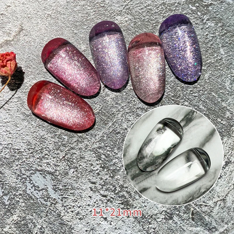 

10pcs Transparent Glass Nail Art Display For Showing Gel Polish Designs Nail Color Board Tips Card Japanese Style Manicure Tools