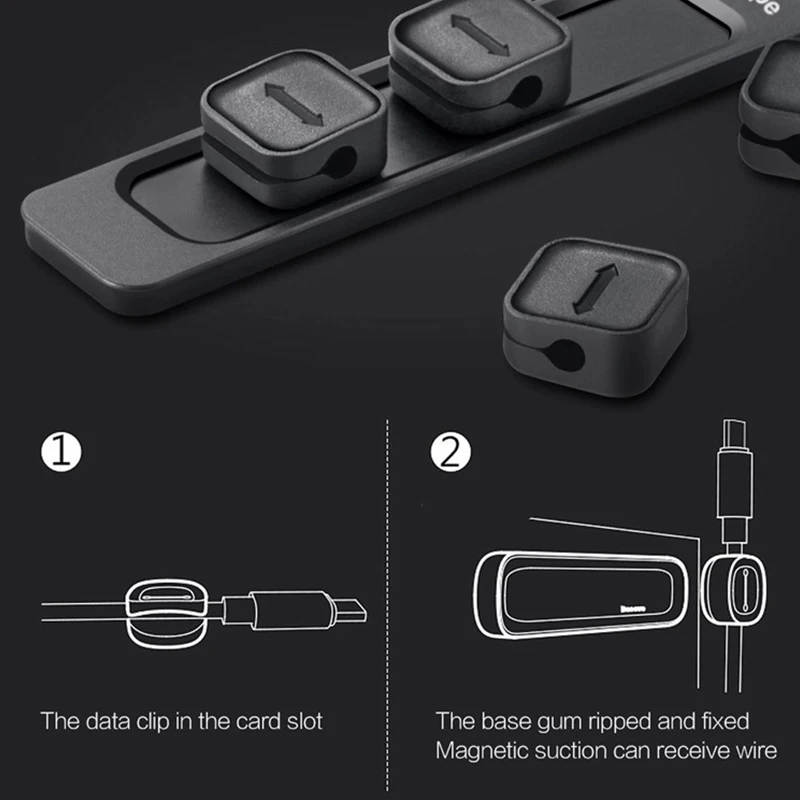 17*90mm Organizer Desktop Self-Adhesive USB Data Cable Wire Nail-Free Storage Holder With Magnetic | Электроника