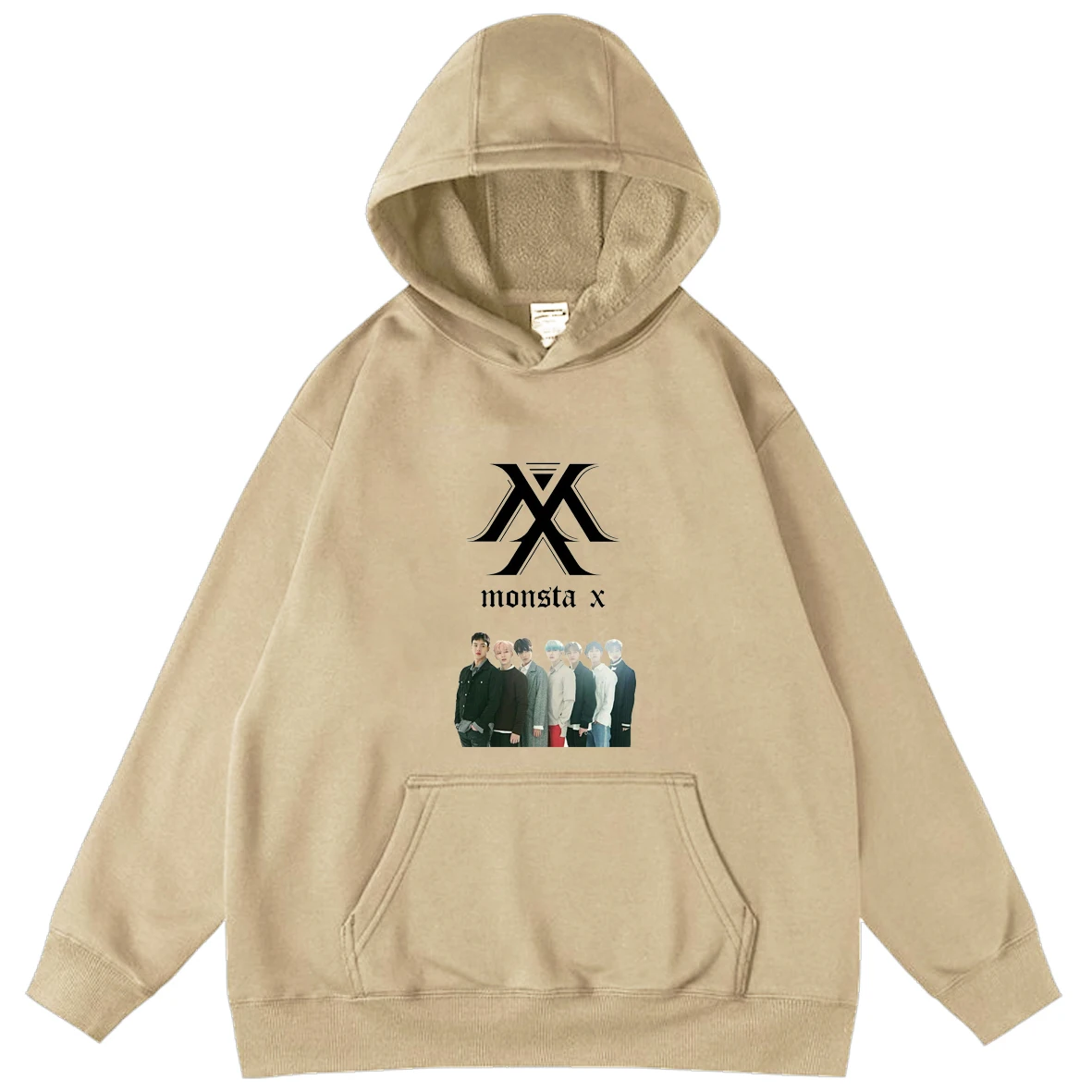 

MONSTA Letter Print Hoodies Korean Style Hot Sale Boy Teens Loose Hoodie Men's Oversized Sweatshirt Hip Hop Hooded Pullover Tops