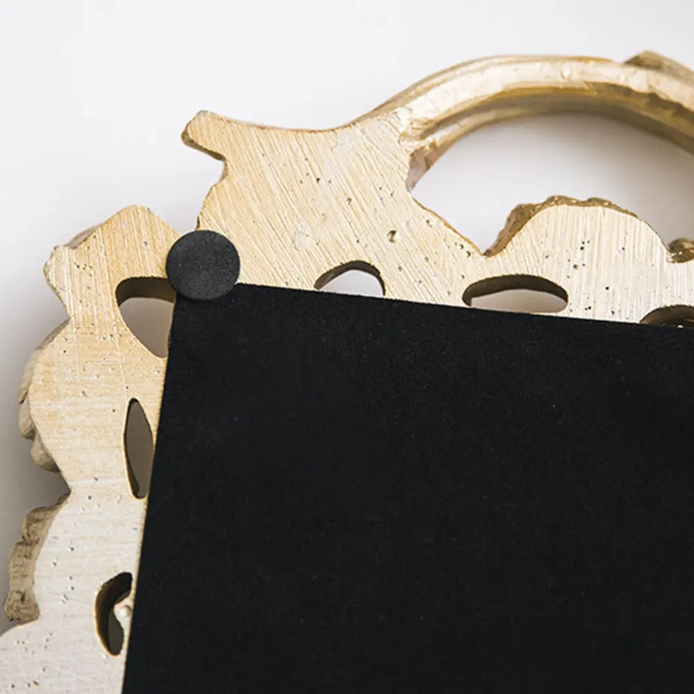 

1Pc Rectangular Gingko Leaf Retro Carved Tray Mirror Tea Fruit Dessert Coffee Dessert Table Storage Tray(Golden)