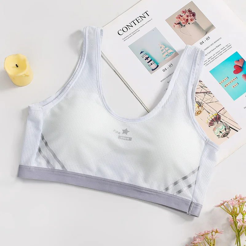 

Light and thin breathable I-character girl vest with cotton pad beauty back underwear for junior and high school students bra