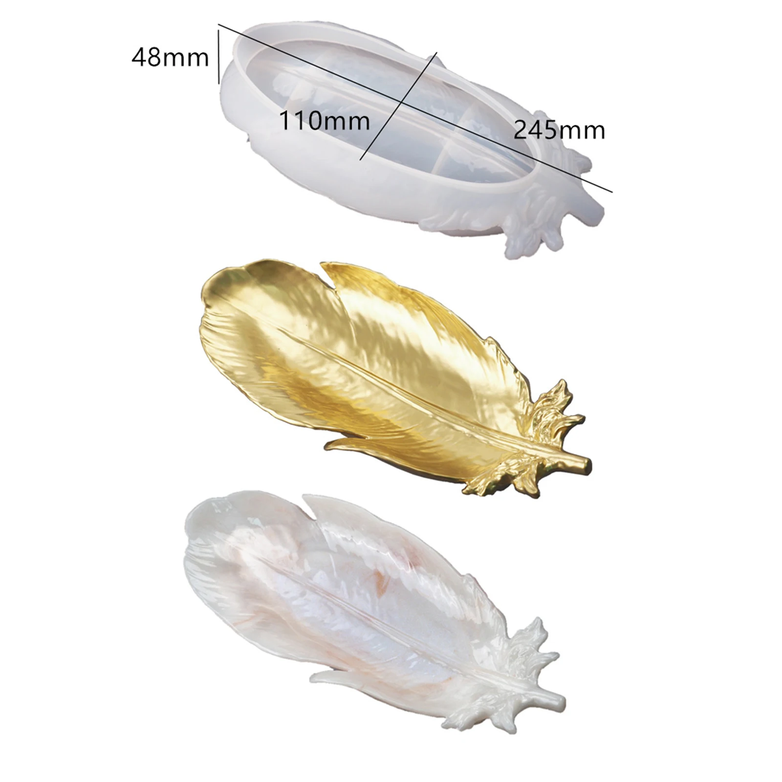 

Feather Wings Dish DIY Crystal Resin Epoxy Feather Wings Plate Dish Decoration Desktop Storage Mirror Silicone Mold