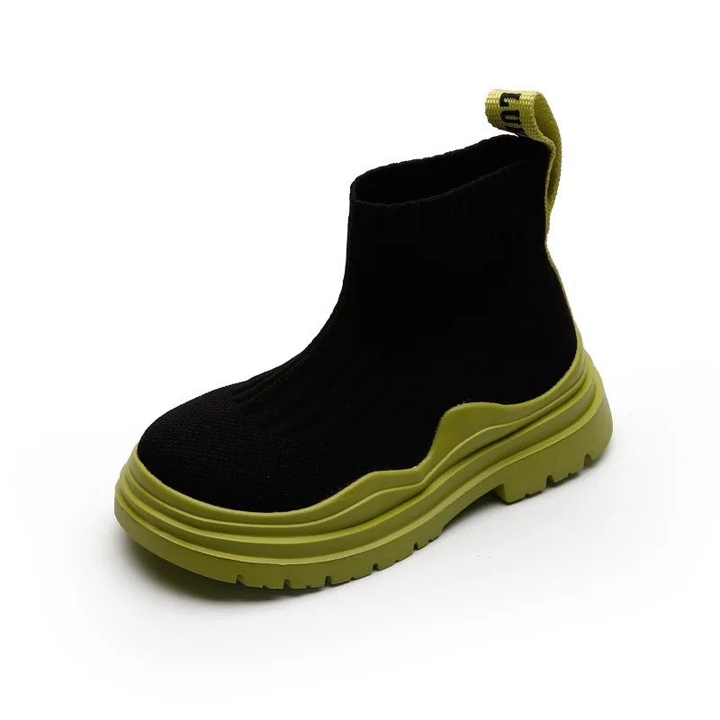 

Girls Socks Shoes 2021 New Children's Stretch Knit Boots Fashion All-match Short Boots Boys Breathable Baby Shoes Causal Shoes