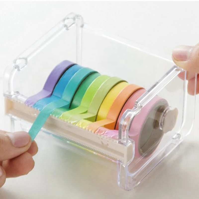 

1 pc Japanese Stationery Masking Tape Cutter Washi Tape Storage Organizer Cutter Office Tape Dispenser Office Supplies