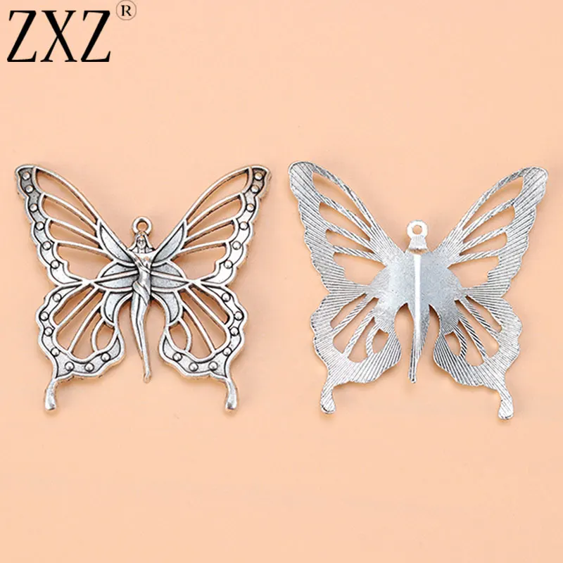 ZXZ 5 шт. тибетские серебряные подвески в виде большой богини новой бабочки