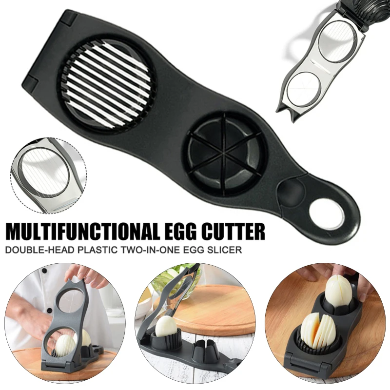 

2 In 1 Stainless Steel Egg Slicers For Boil Eggs Egg Cutter Splitter Dividers Kitchen Gadgets Dividers Preserved Eggs