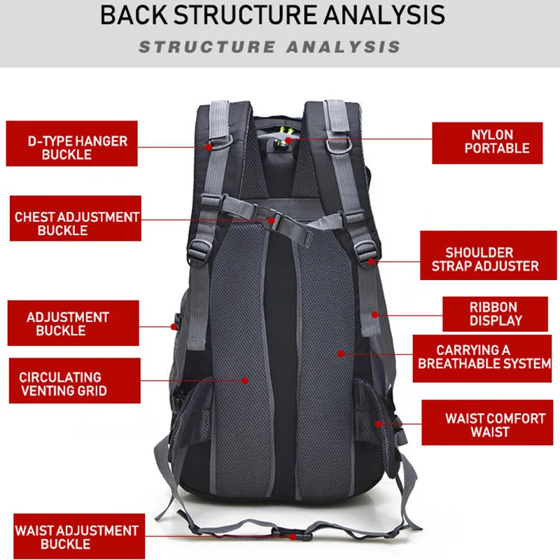 50-70L Waterproof Outdoor Bag Men Climbing Military Tactical Backpack Women Hiking Traveling Camping Army Sport | Спорт и