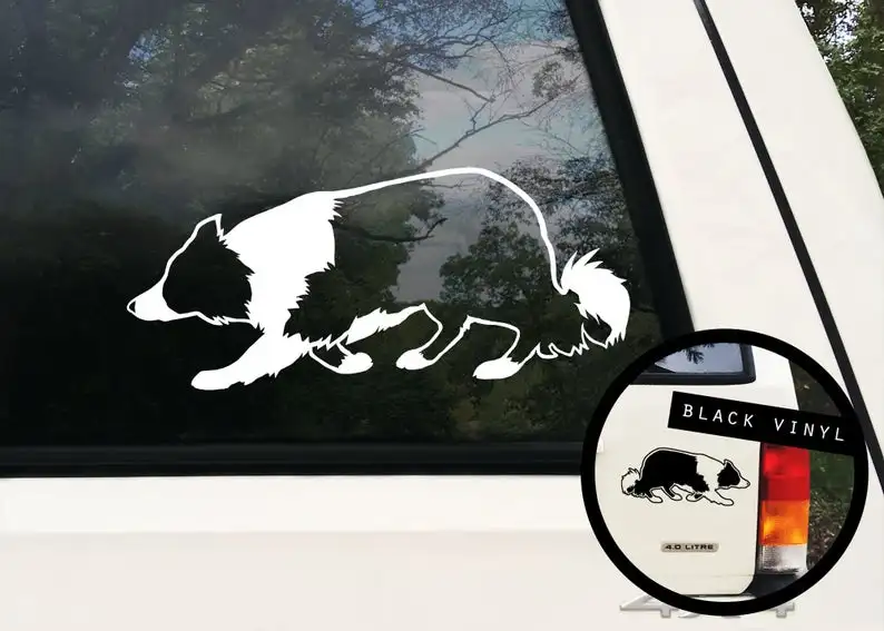 

Black/Sliver Border Collie Bumper Sticker Border Collie Decal Dog Lover Gift Dog Breed Sticker Stockdog Decal S604