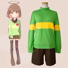 Костюм для косплея персонажа мультфильма Undertale Frisk Chara, свитшоты с длинным рукавом и высоким воротником