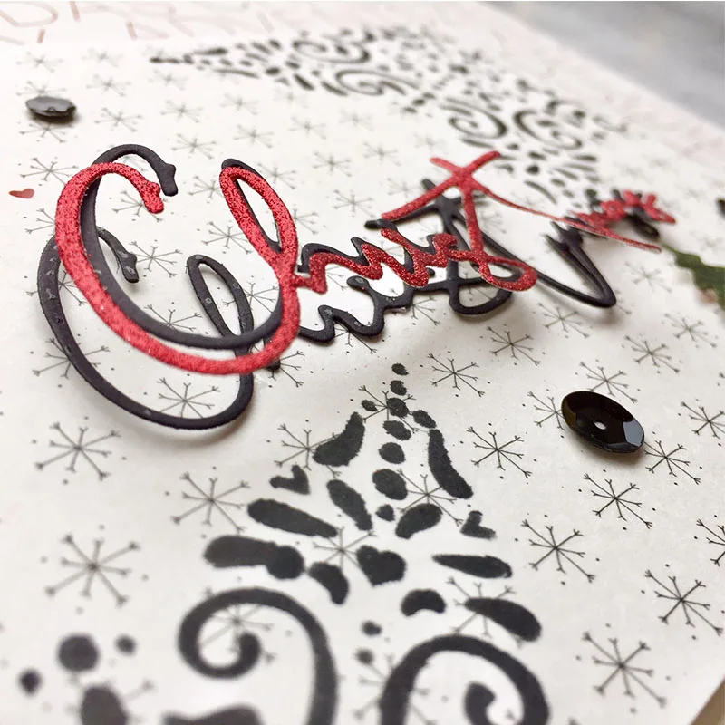 Рождественские слова металлические Вырубные штампы Декор слов вырубки для