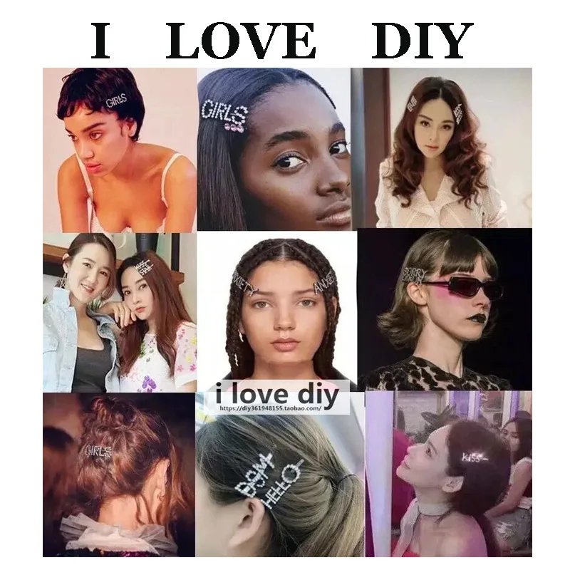 

Shining Letter Hairpins Crystal Shiny Rhinestones Letters Hair Clips For Women's Accessories Hair Styling Tool Hairgrip Diamond