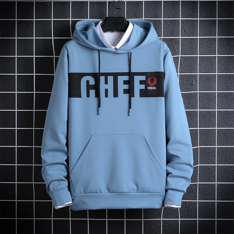 

Autumn 2020 New Men's Youth Long Sleeve Hooded Sweater Embroidered Men