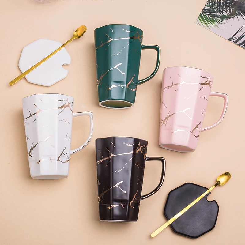 Керамическая кофейная чашка для офиса с золотым рисунком керамическая кружка