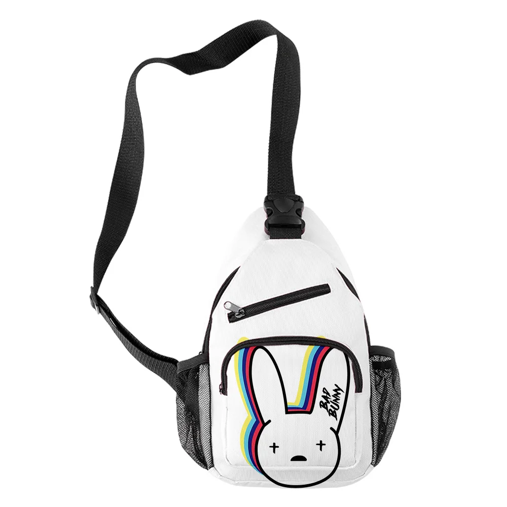 

Мужская повседневная сумка на плечо Bad bunny, нагрудная Сумка-слинг, холщовые спортивные дорожные поясные сумки через плечо