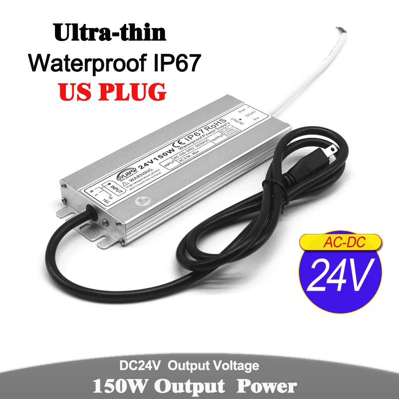 DC12V DC24V 60 Вт 72 100 120 150 Выключатель питания AC DC 12 В 24 водонепроницаемый IP67 адаптер