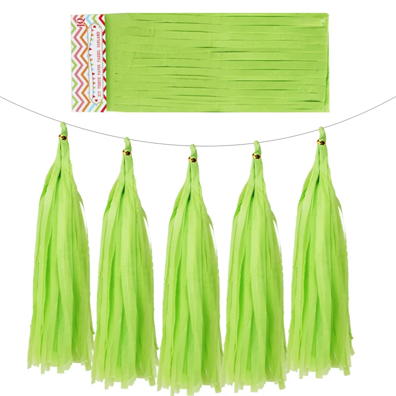 Light Green 25 шт./лот = 5 сумки 14 ''тонкая глянцевая бумага Фольга лента-гирлянда из белого золота 22 Цвета на свадьбу, день рождения, детский душ вечерние украшения - Цвет: Light Green