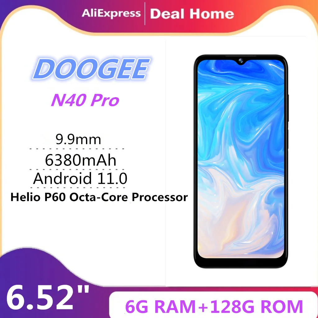 DOOGEE N40 Pro смартфон с 5 5-дюймовым дисплеем процессором Helio P60 ОЗУ 6 ГБ ПЗУ 20 МП 128 мАч |