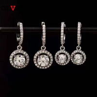 oevas real 0 51 carat d color moissanite drop earrings for women 100 925 sterling silver sparkling wedding party fine jewelry