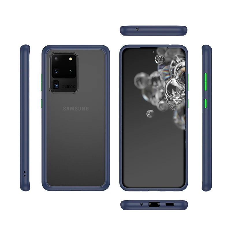 

SUAIOCE Original Shockproof Phone Case For Samsung Galaxy S20 Ultra S20+ Plus Matte Transparent Luxury Super Shield Back Cover