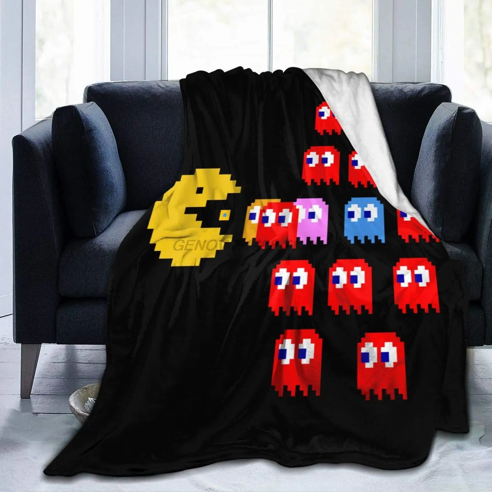 

Pac Man-Manta de microforro polar ultrasuave para adultos o niños, 80x60