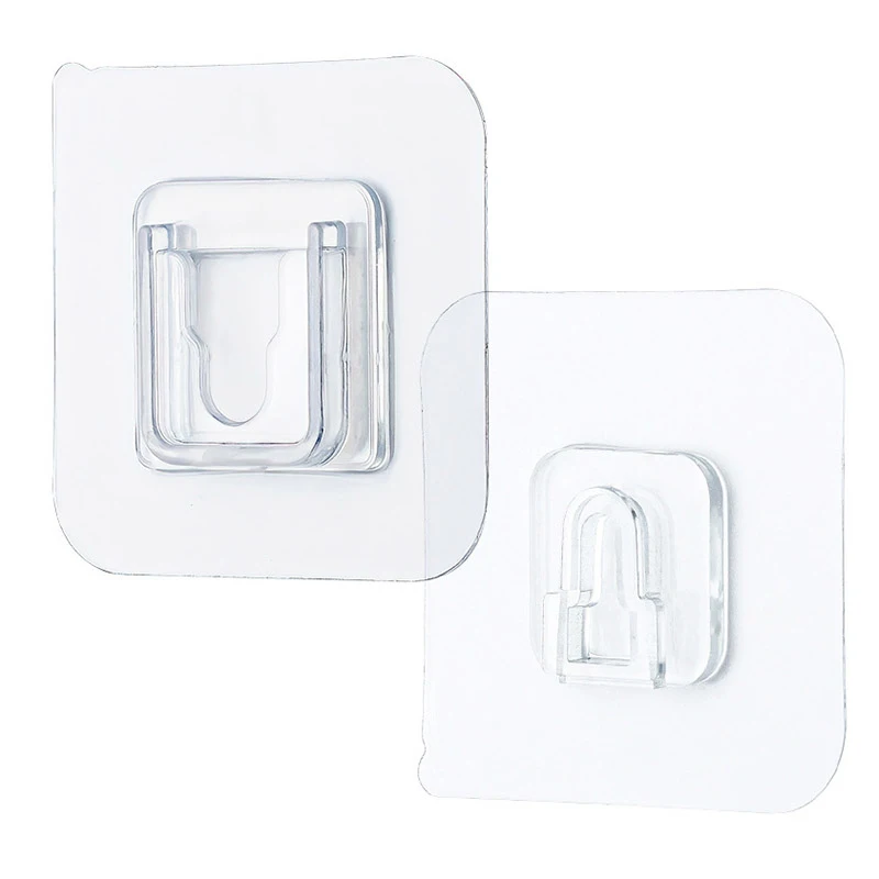 

1 Pair Double Sided Wall Adhesive Hook Cable Storage Plug Fixing Organize Paste Plug Socket Holder Seamles Reusable Waterproof