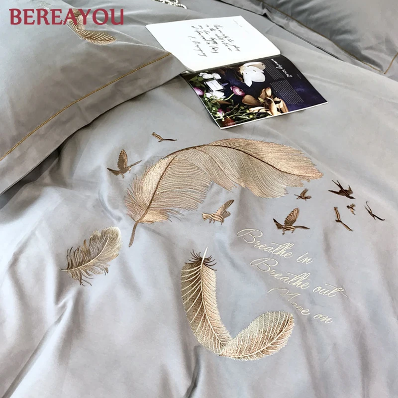 Роскошные комплекты постельного белья из хлопка с вышивкой для девочек и