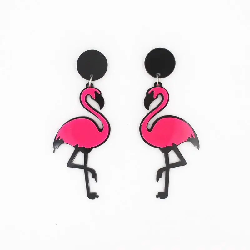 

Long Animal Bird Drop Earrings For Women Night Club Hip Hop Exaggerated Jewelry Pink Red White